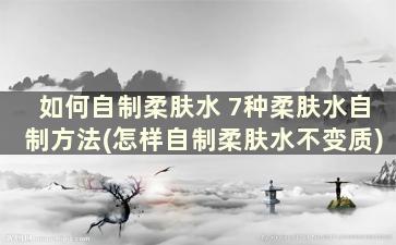 如何自制柔肤水 7种柔肤水自制方法(怎样自制柔肤水不变质)